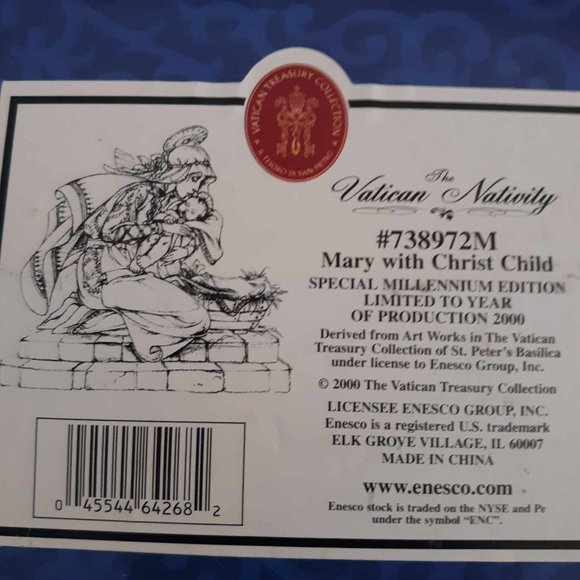 Vatican of the Nativity " Mary With Christ Child" - Picture 3 of 3